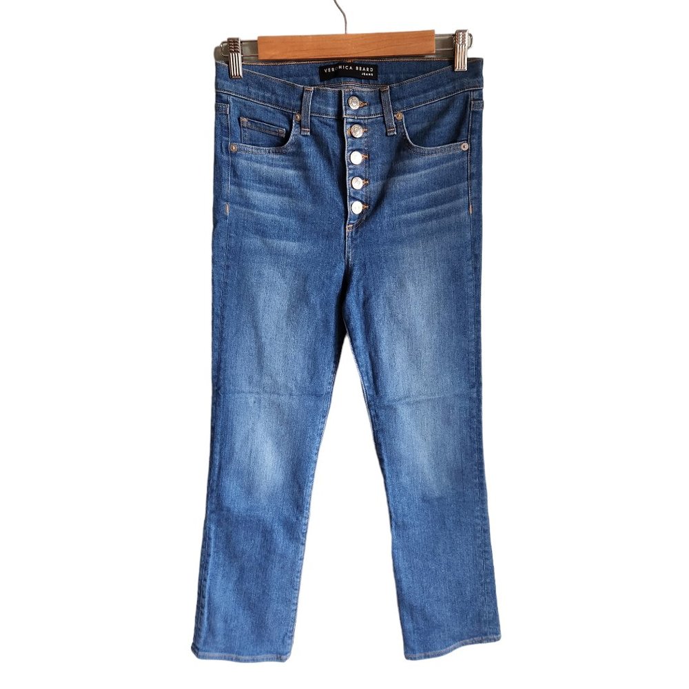 Veronica Beard Jeans Sz 25 Carly 11" Kick Flare Button Fly